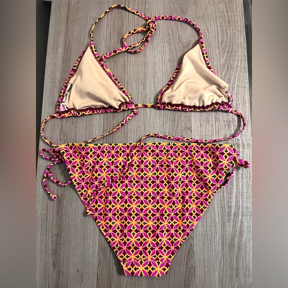 Old Navy Geo-Print Triangle Top String Tie Bikini, L - Picture 2 of 3